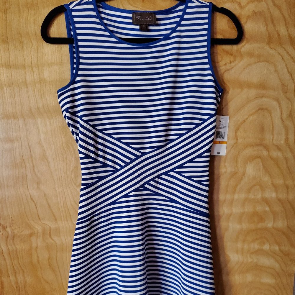 Trulli Cobalt Blue and White striped summer dress